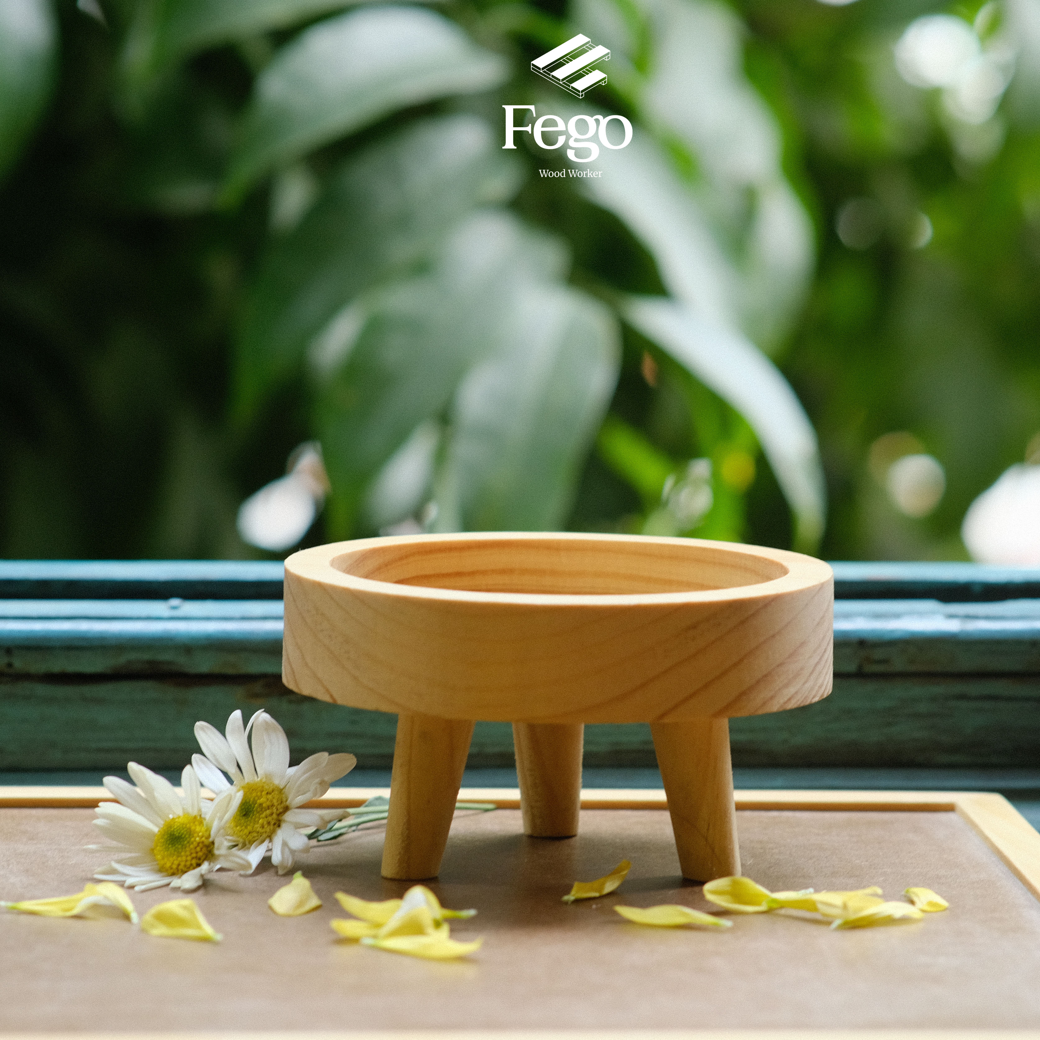 Đế gỗ lót ly nến thơm cao cấp FEGO phong cách vintage