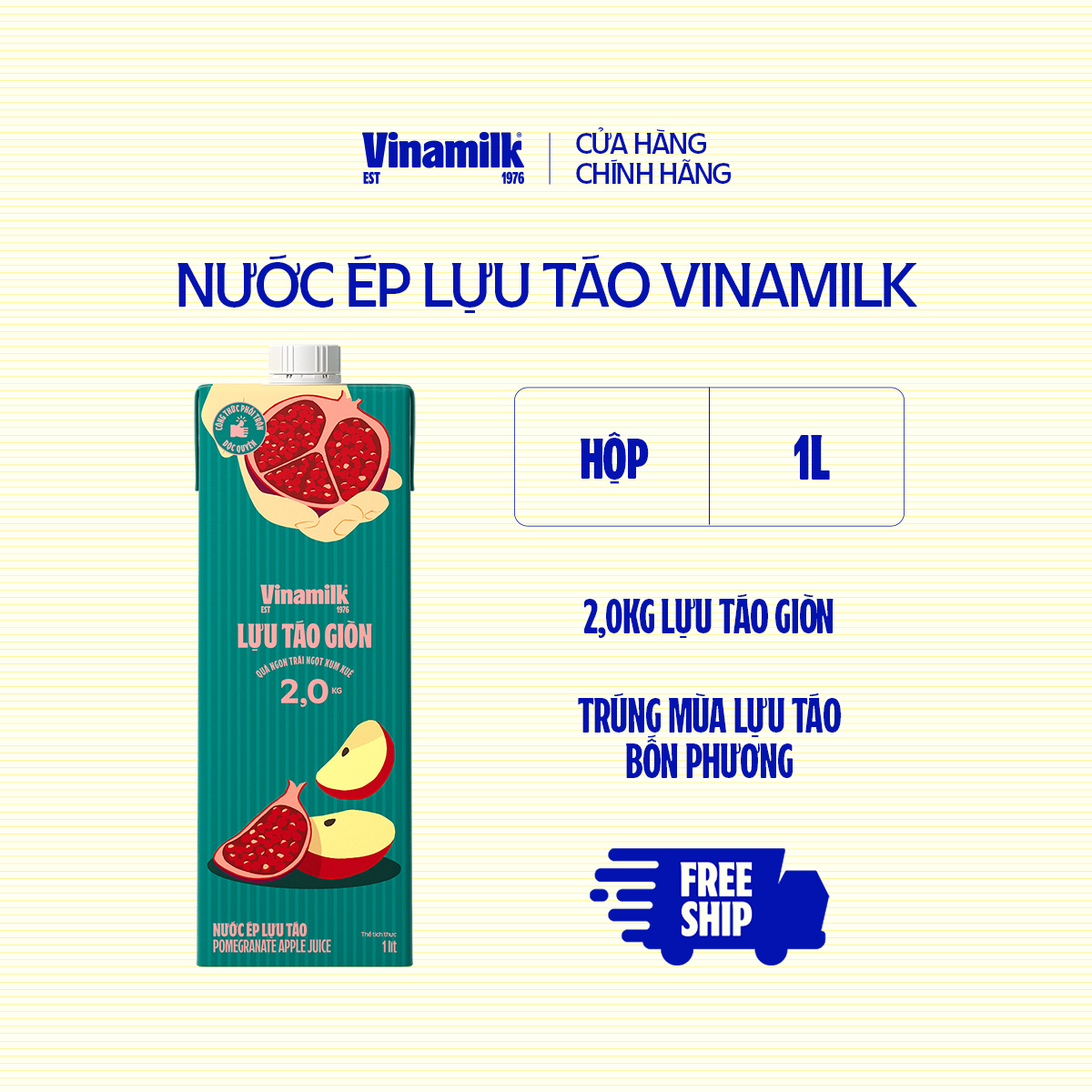 1 Hộp Nước Ép Lựu Táo Vinamilk 1L