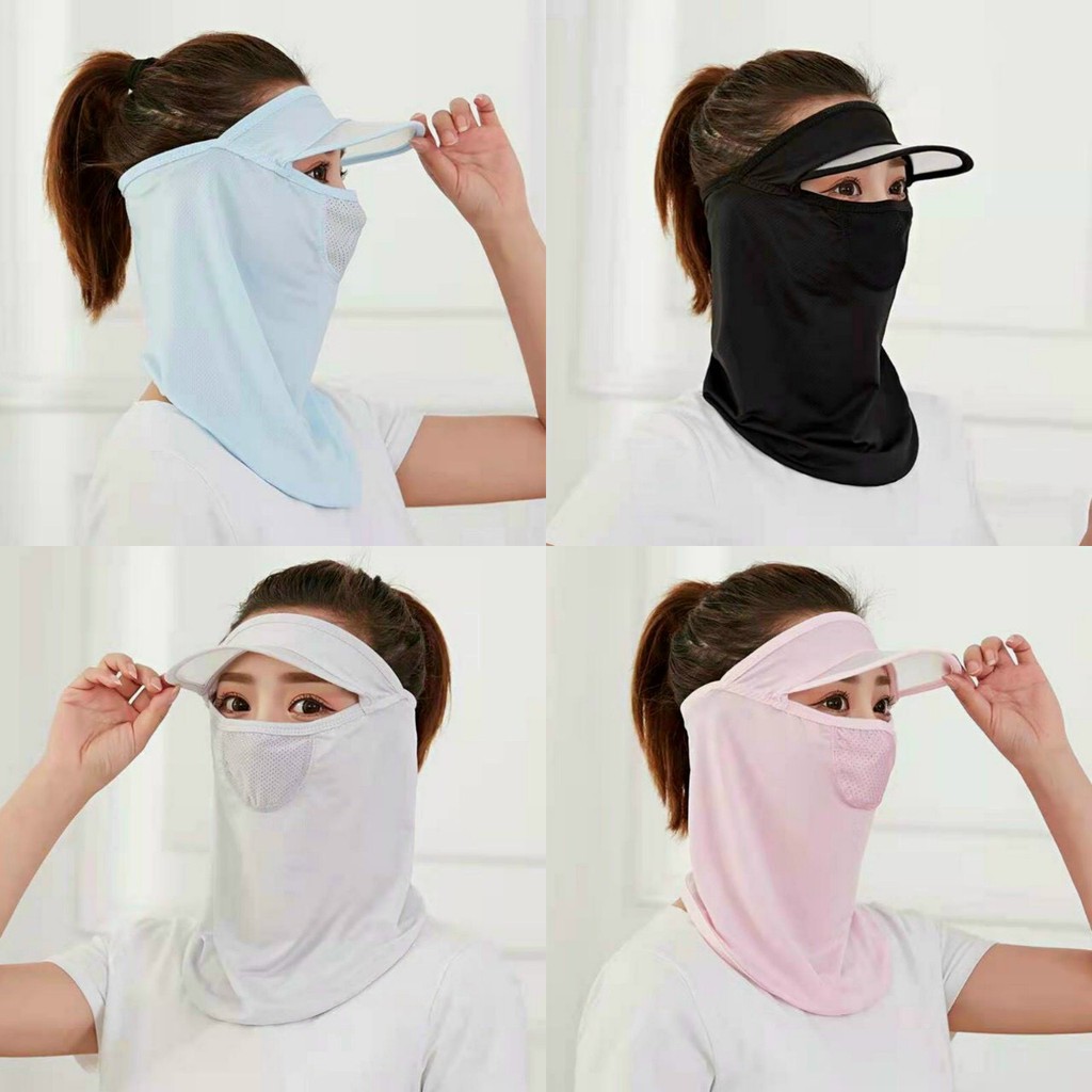 Khẩu Trang chống nắng NIJA Che Kín Mặt, Cổ. Khẩu Trang Vải Lụa Lạnh Thoáng Khí Chống Nắng Chống Bụi Bảo Vệ Cổ Mới