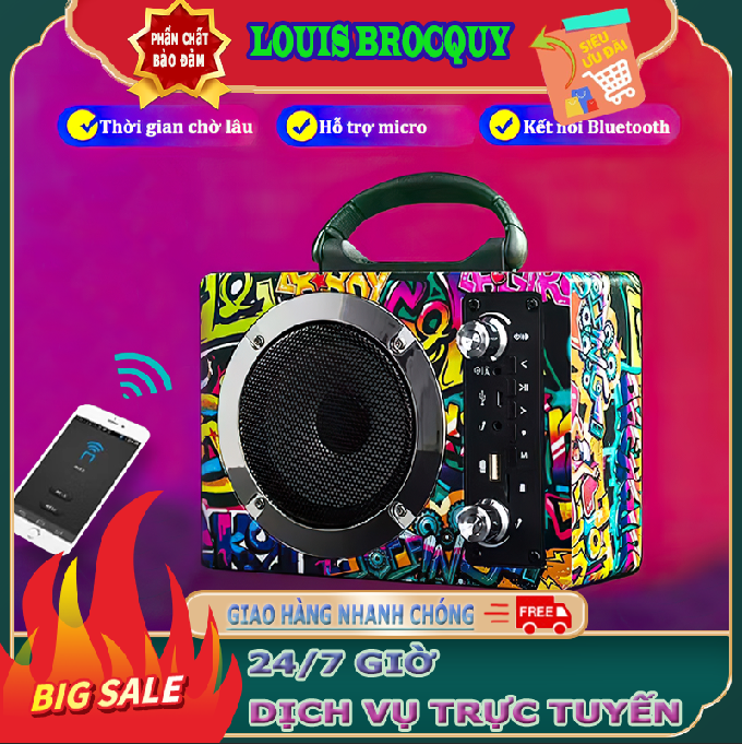 Loa Bluetooth Bass Cực Mạnh Loa Bluetooth Không Dây M10，Họa Tiết Graffiti Có Thẻ Nhớ SD Di Động Ngoài Trời