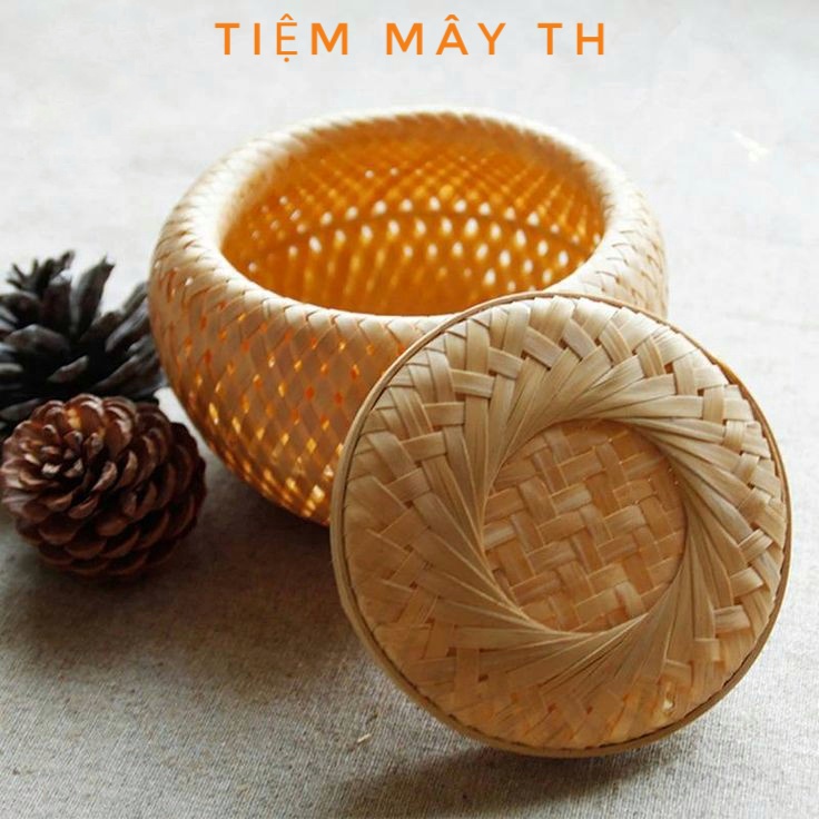 Hộp cơi tre tiệm mây th, hộp cơi tre đựng đồ, hộp tre trang trí