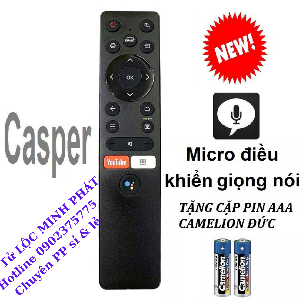 Remote điều khiển tivi Casper, Điều Khiển TV Casper Internet Có Giọng Nói