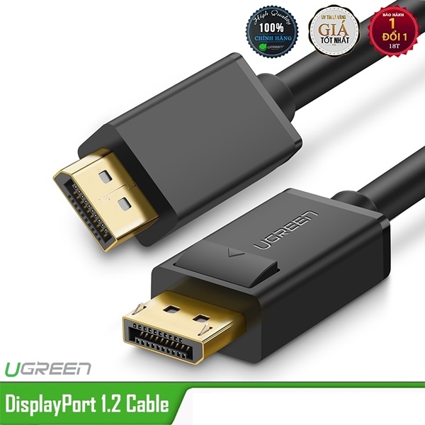 Dây displayport dài 1,5m hỗ trợ 4k, 3d chính hãng cao cấp ugreen 10245