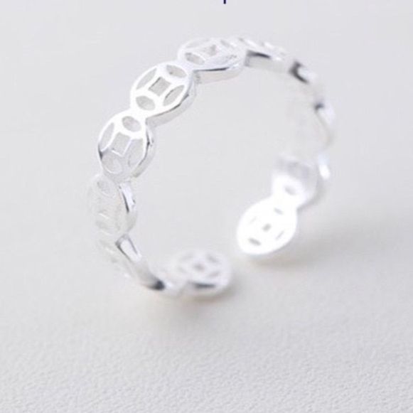 Nhẫn kim tiền chuẩn bạc ta kiểu hở dễ đeo - THJ Cam kết bạc chuẩn, giá tốt kèm bảo hành