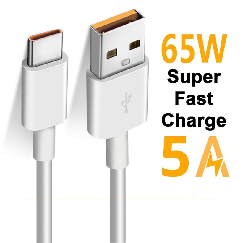 Dây Cáp Sạc Nhanh 65W Chính Hãng, Cáp Sạc Super VOOC Flash Type C 6.5A, Và Phù Hợp Với OPPO, Xiaomi, VIVO, Samsung,