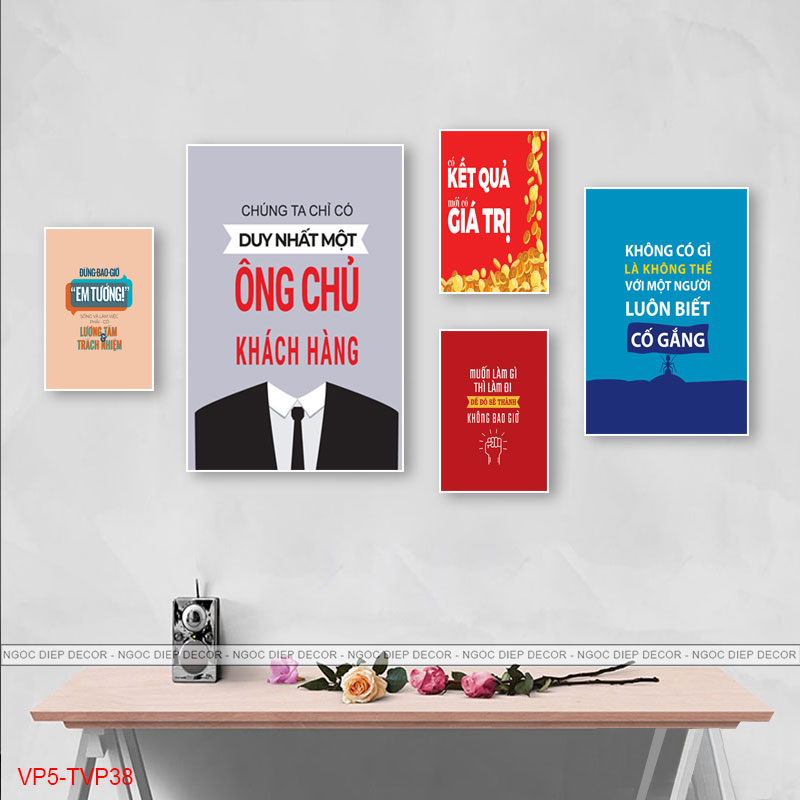 Tranh treo tường slogan trang trí văn phòng làm việc tạo động lực cực mạnh ND03 - tranh trang trí sắc nét, sống động - tặng kèm đinh 3 chân, kt 13x18x3 + 20x30 + 30x45