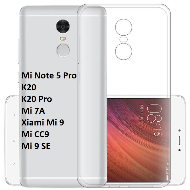 Ốp dẻo silicon trong suốt xiaomi mi 9/ redmi note 5 pro/ k20/ k20 pro/ redmi 7a/ mi cc9/ mi 9 se
