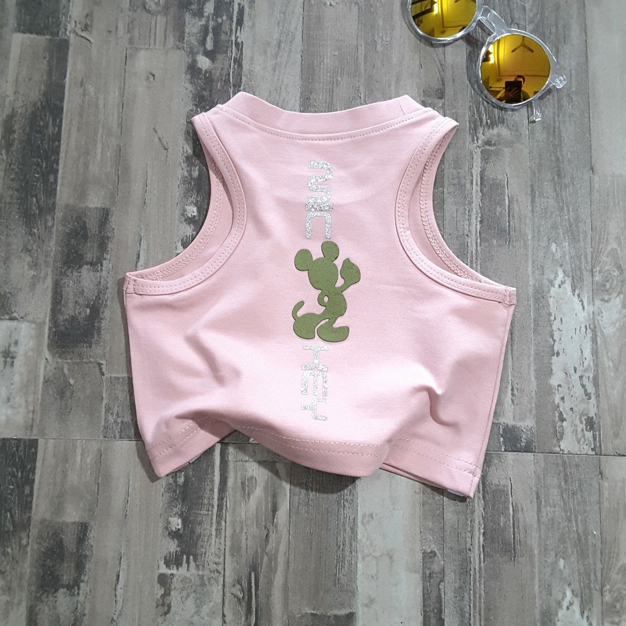 Áo thun 3 lỗ croptop cho bé sành điệu 9-35Kg - Nhiều màu - Hàng VNXK