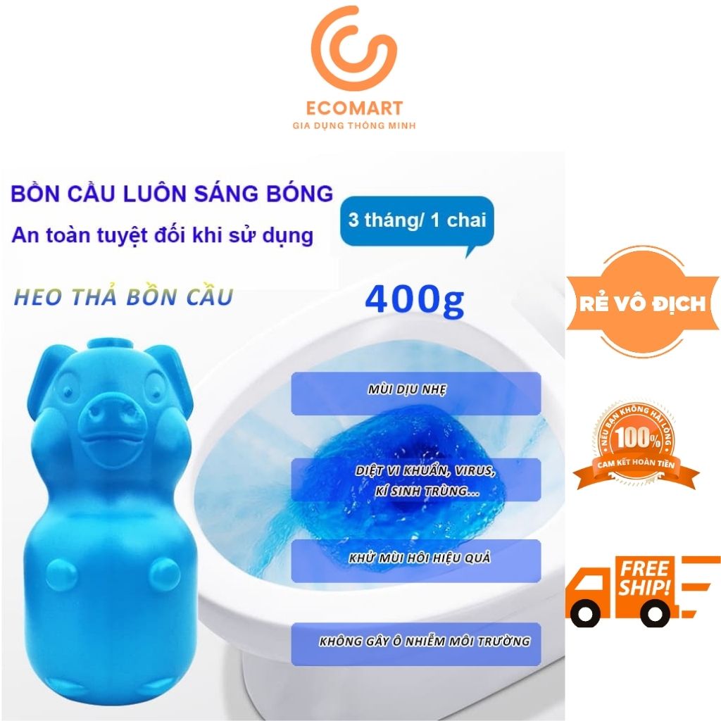 Lọ Lợn thả bồn cầu tẩy - Viên thả bồn cầu hình con lợn - Vệ Sinh Toilet - thả bồn cầu khử mùi