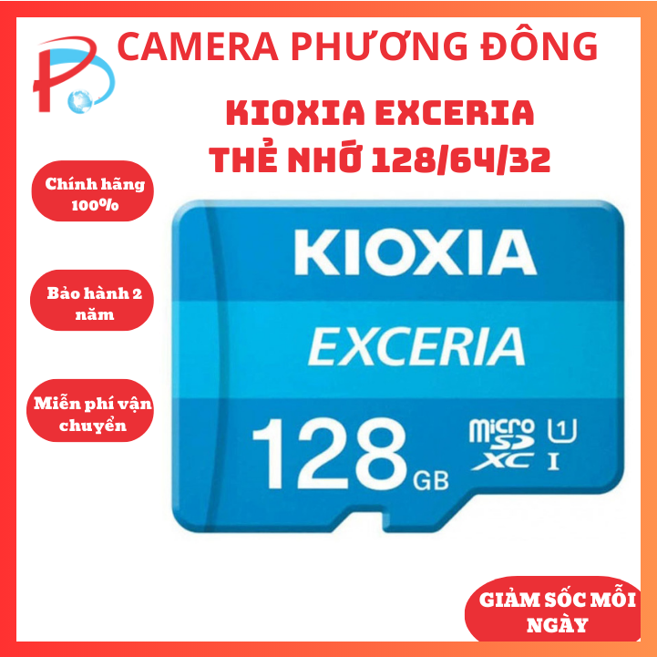 Thẻ nhớ kioxia micro sdhc exceria uhs-i 128gb/32gb/64gb - thẻ nhớ camera, điện thoại, máy ảnh - hàng chính hãng