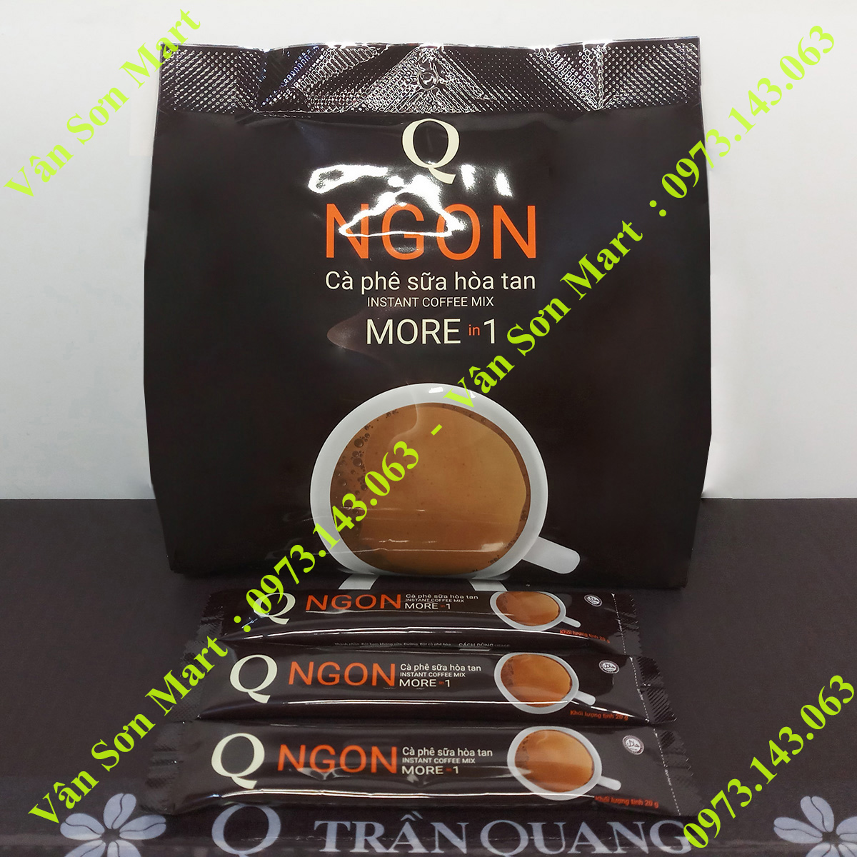 Cà phê sữa Ngon Trần Quang bịch 480g (24 gói dài x 20g)