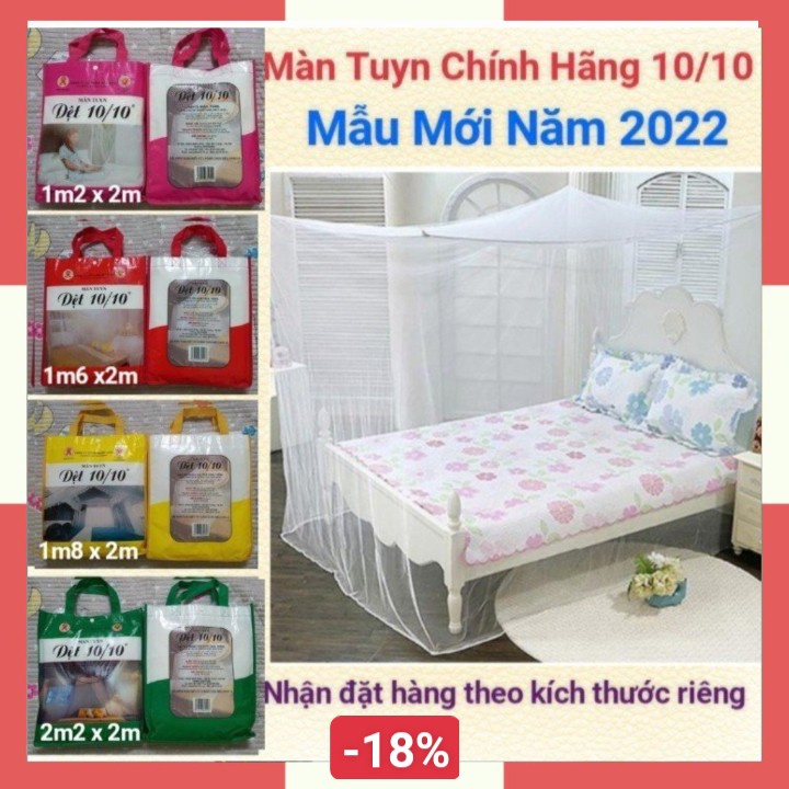 [CHÍNH HÃNG] Mùng Màn Tuyn Chống Muỗi May 10, Mùng Màn Tuyn Cao Cấp Dệt 10/10, Mùng Màn Tuyn Chống Muỗi Đủ Kích Thước Loại Không Cửa & Có Cửa (Nhận đặt hàng theo kích thước yêu cầu)