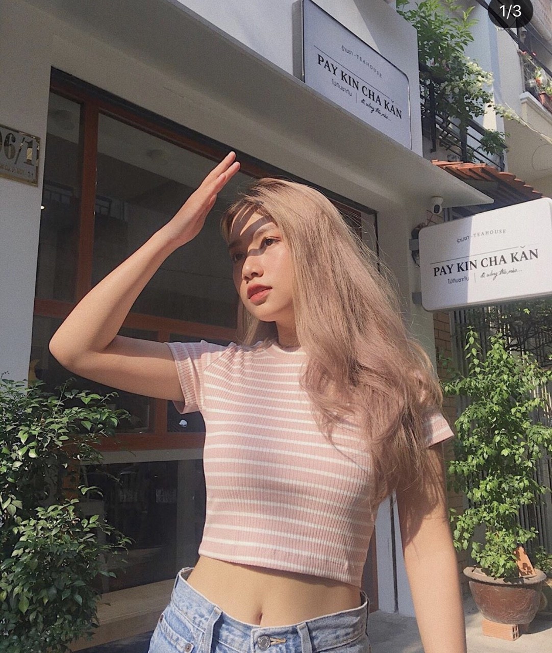 Áo croptop sọc basic chất thun gân mềm snu