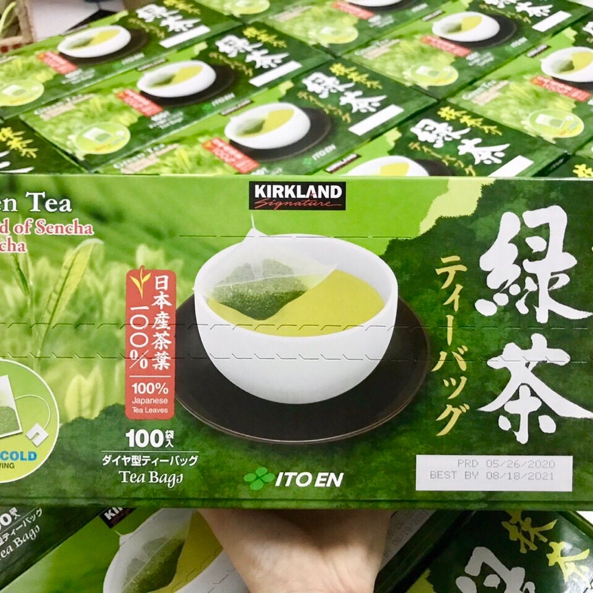Trà xanh KirkLand Green Tea A Blend Of Sencha & Matcha 100 gói