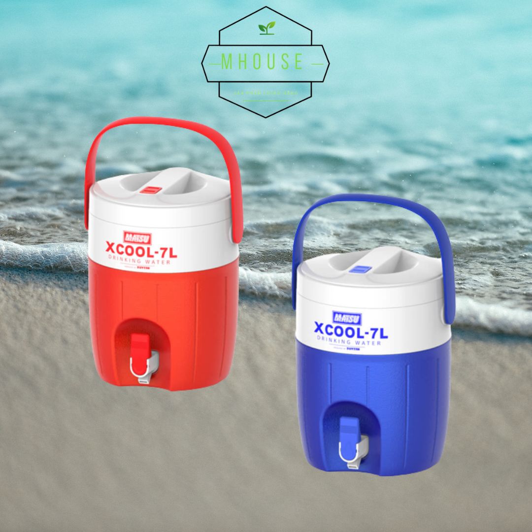 Bình nước giữ nhiệt Xcool Duy Tân cao cấp, bình đá matsu 7 lít có van xả kích thước 23.5 x 22 x 29 cm