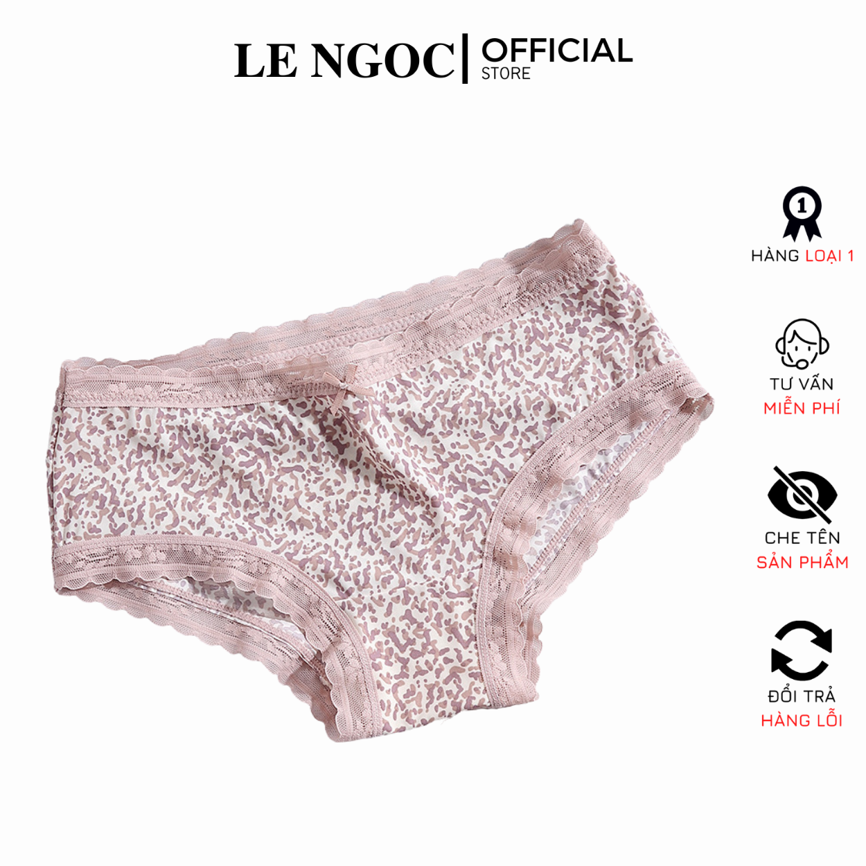 Quần lót nữ da beo viền ren, quần sịp su lạnh quyến rũ thời trang LN199