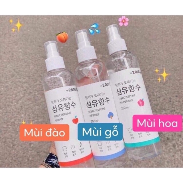 Xịt thơm quần áo fabric perfume hàn quốc 250ml