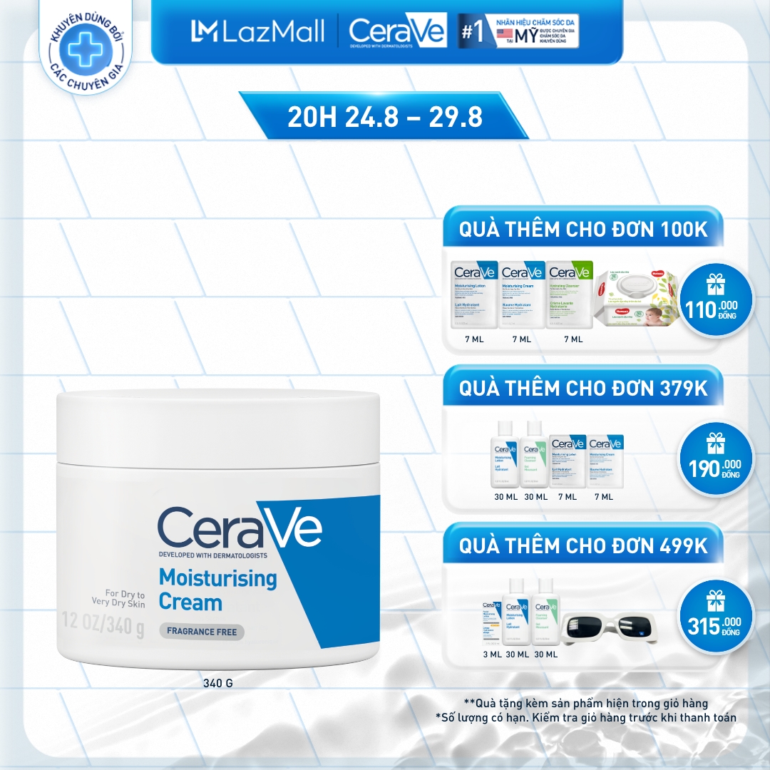 Kem dưỡng ẩm toàn thân Cerave Moisturizing Cream 340g