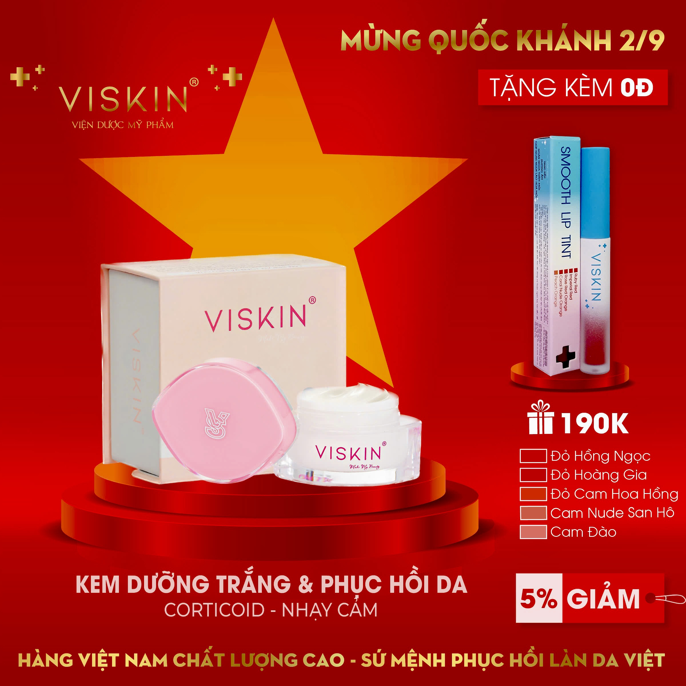Kem dưỡng trắng hỗ trợ phục hồi da viskin - viskin whitening & regenerate support face