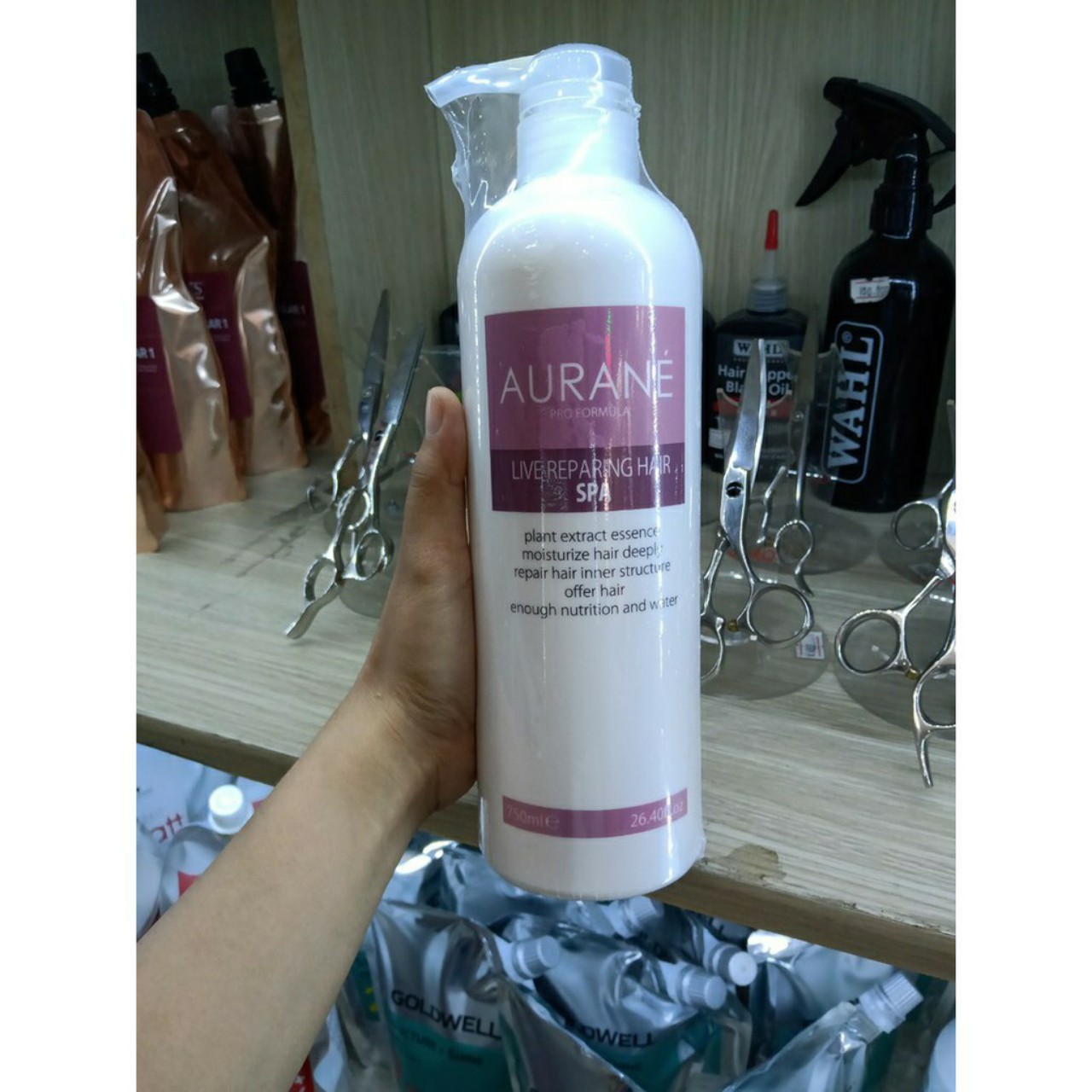 Hấp Dầu Lạnh Aurane Live Repairing Hair Spa 750ml Phục Hồi Tóc Siêu Mượt