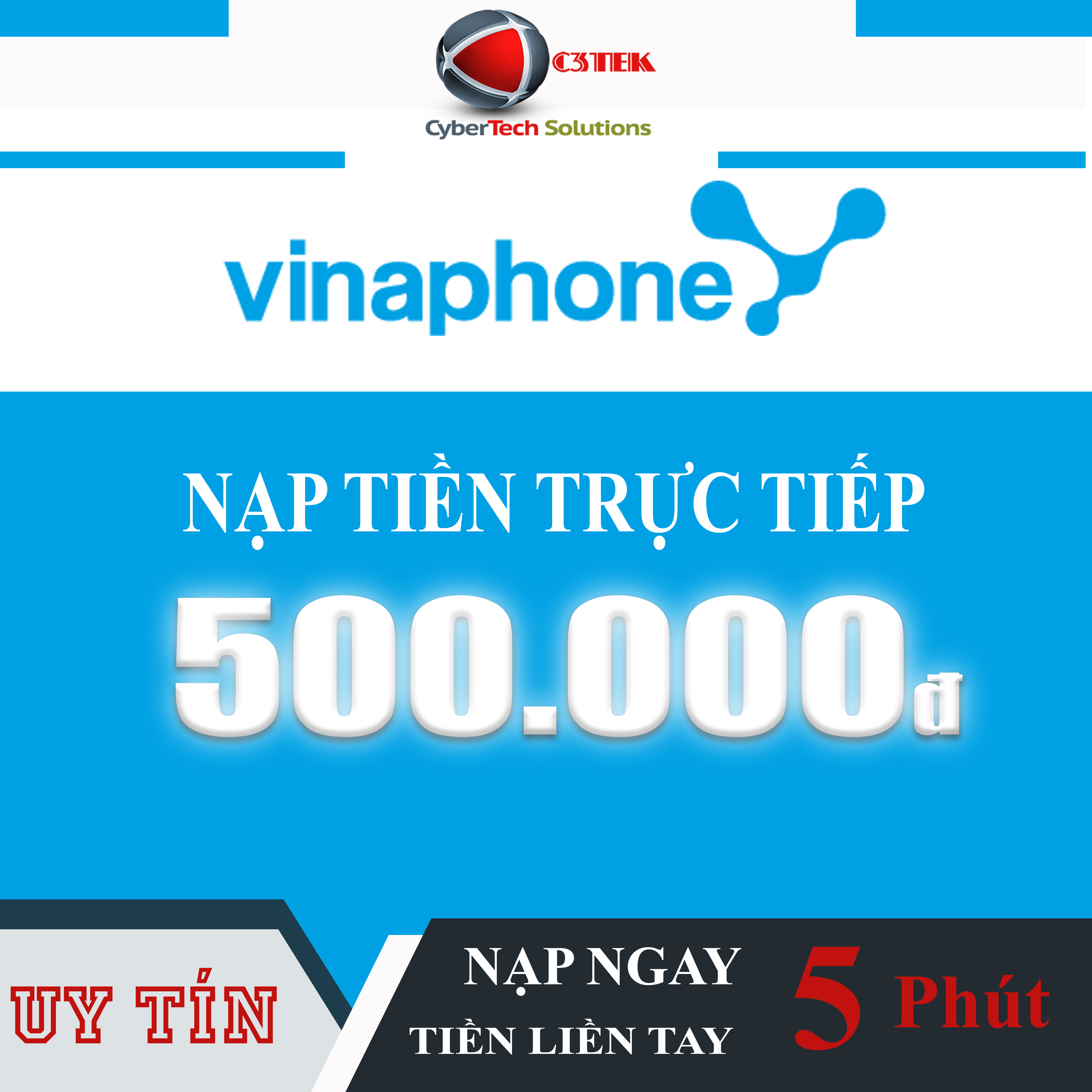 [C3TEK] Nạp thẻ trực tiếp vào thuê baoVINAPHONE 500K