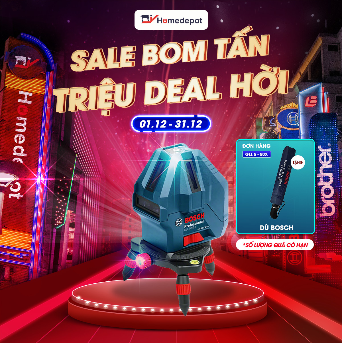 [Trả góp 0%] Máy cân mực Bosch GLL 5-50X (Xanh)