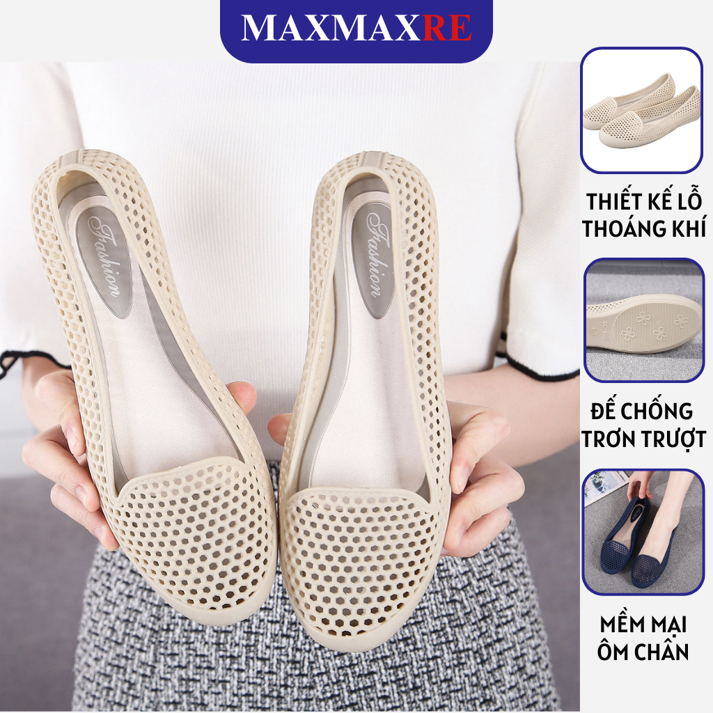 Giày lười nữ giày nhựa dẻo đế mềm siêu nhẹ ôm chân