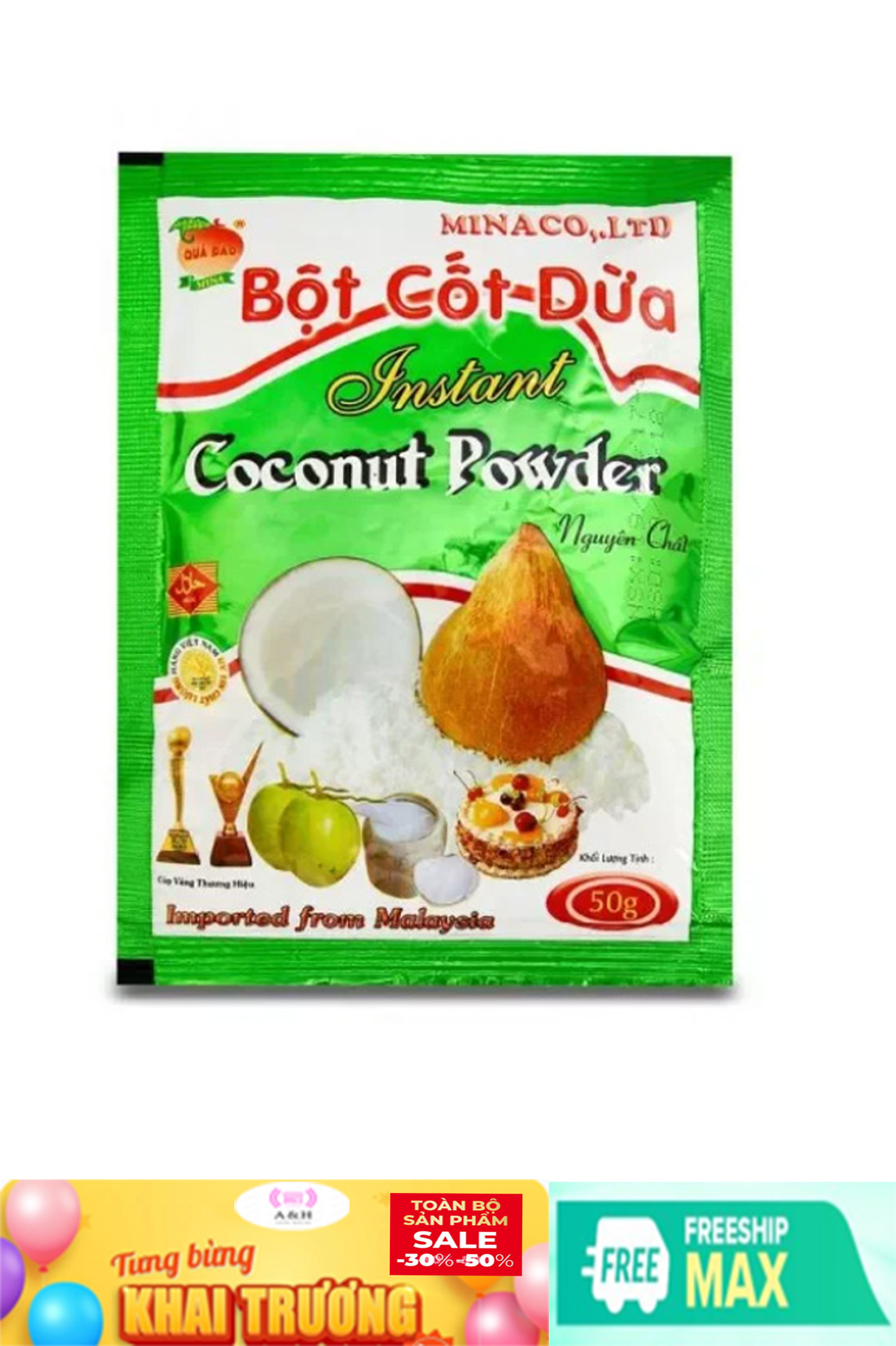 Bột cốt dừa , gói 50g , thơm béo loại 1