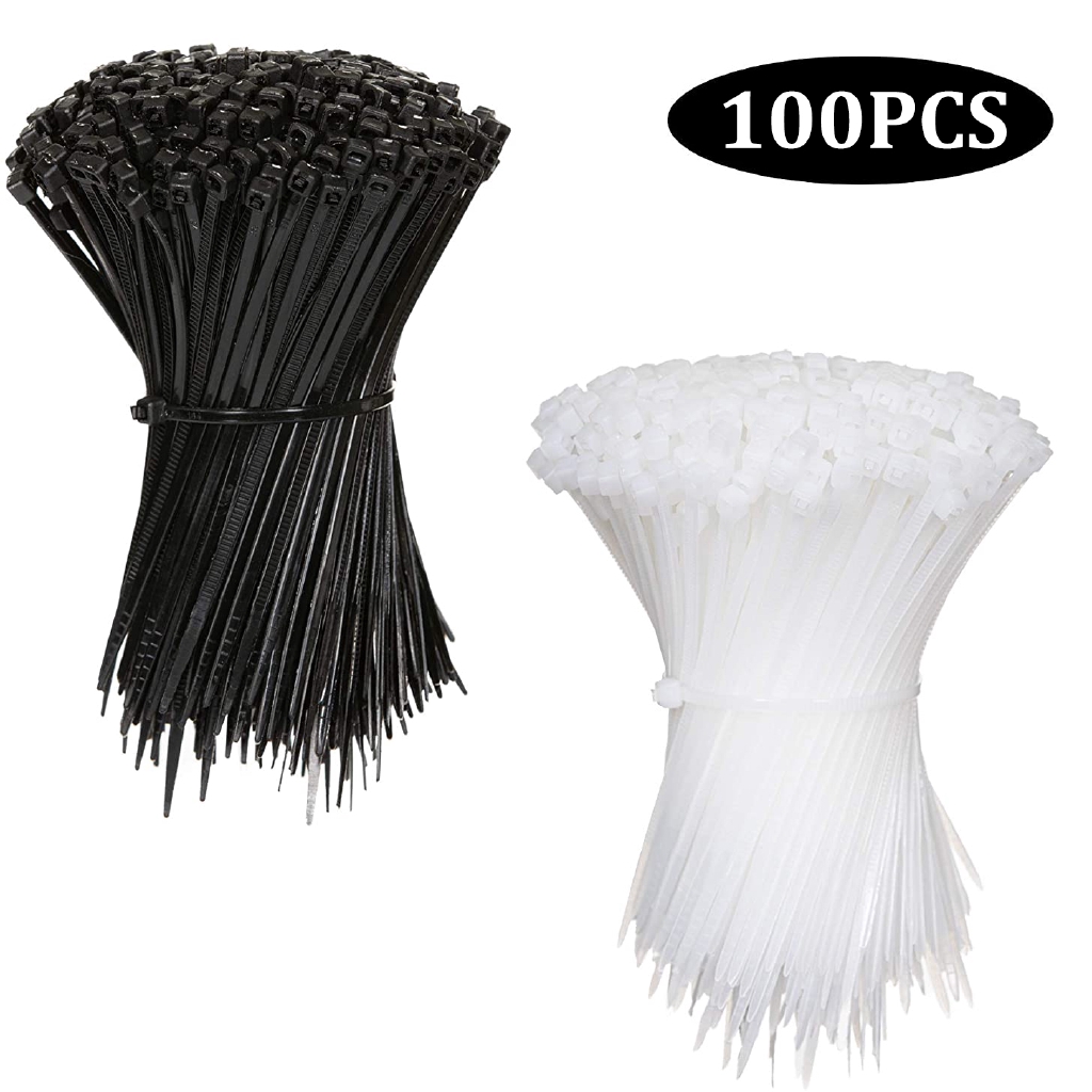 Set 100 dây rút trắng/ đen size 150 x 2.5mm