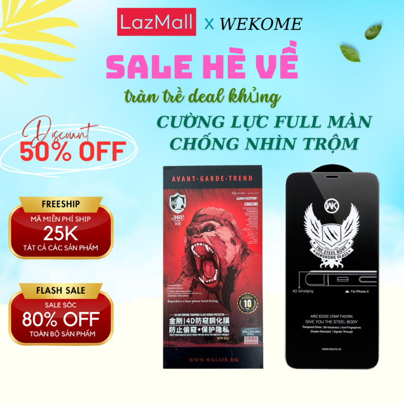 Cường lực full màn hình chống nhìn trộm KinhKong, cường lực tự dán cho Iphone 6- 13 ProMax