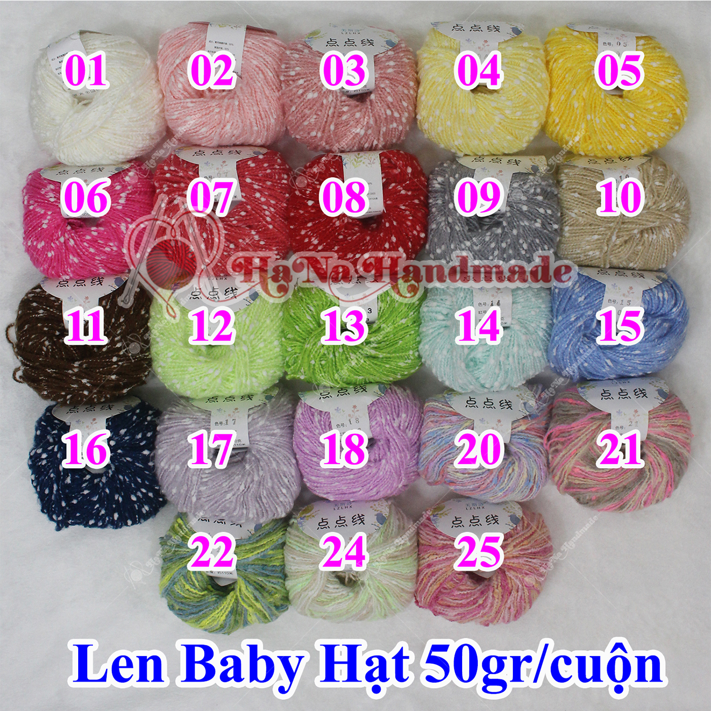 Len bông hạt 50g/c , baby bông tuyết đan móc
