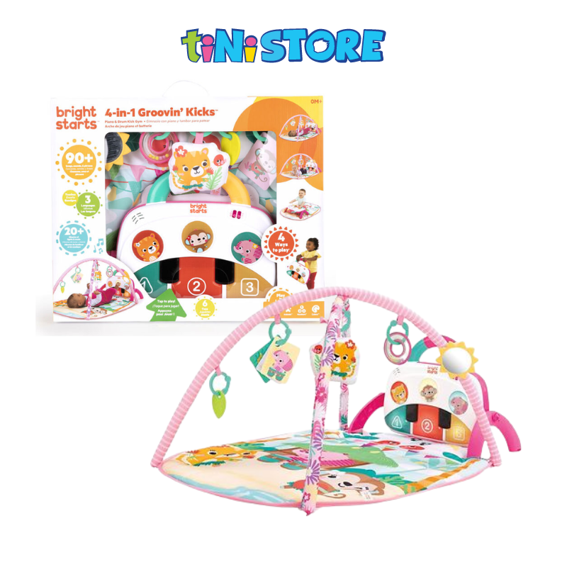 tiNiStore-Đồ chơi thảm nằm chơi họa tiết hoa lá 4 trong 1 Bright Starts
