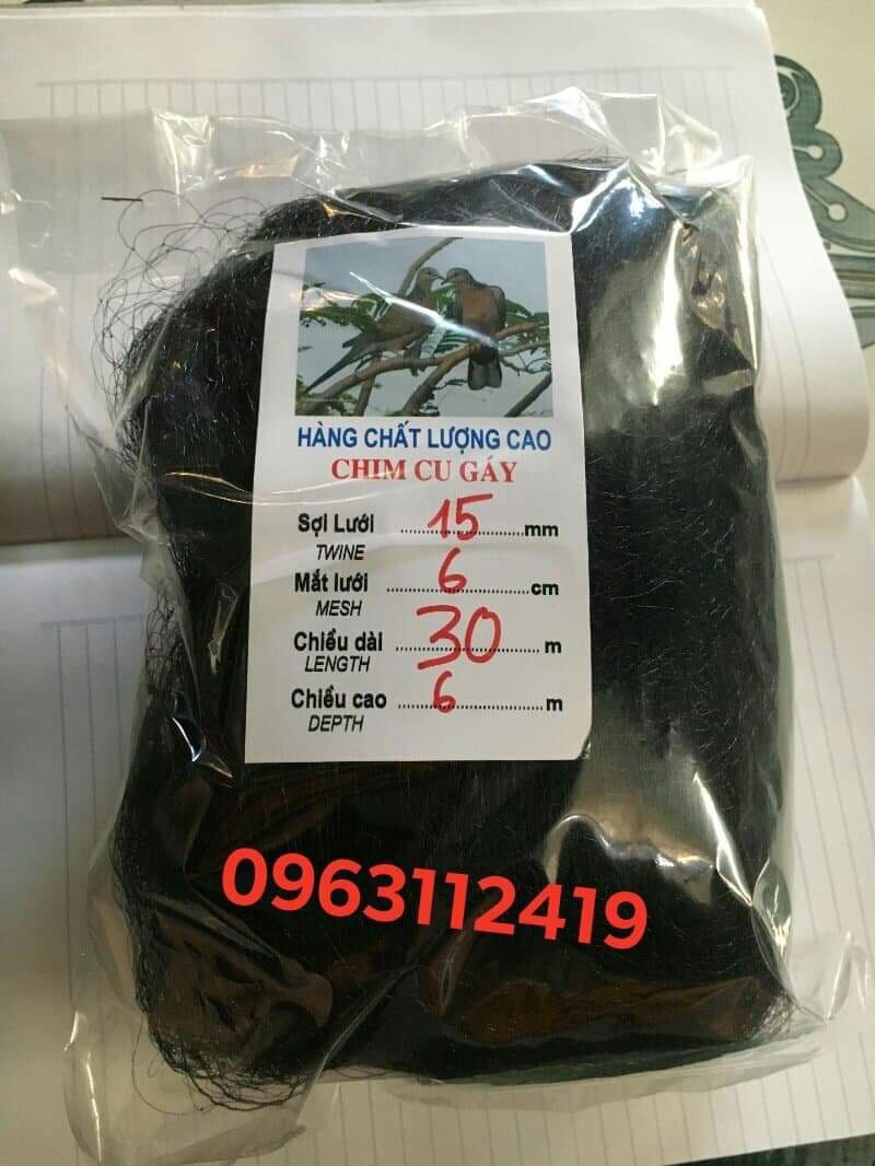 Lưỡi bẫy chim cu gáy, mắt 6cm chiều cao 6m dài 100m bắt được các loại chim to như khứu ,chim họa mi , chim chích chòe chất lượng cao
