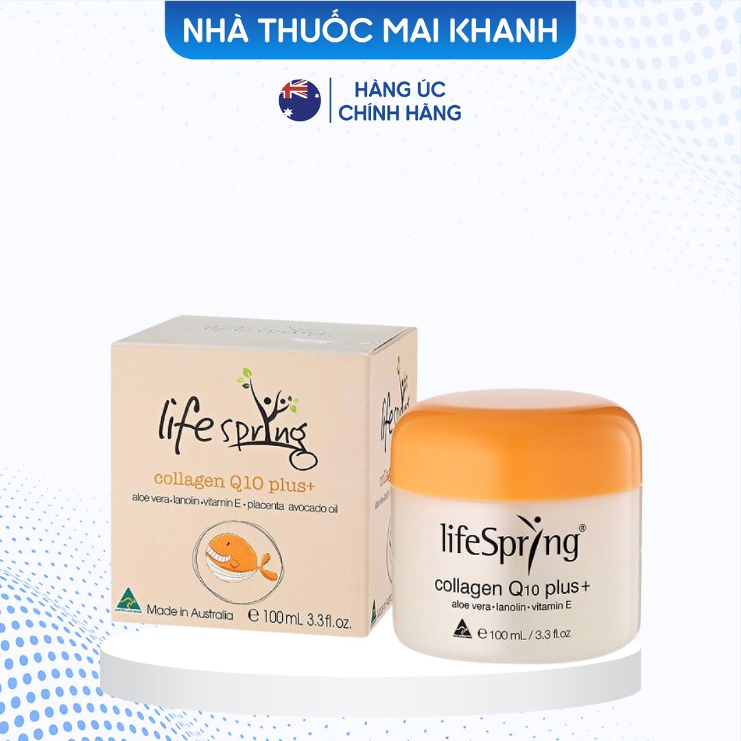 Kem nhau thai cừu LifeSpring Collagen Q10 Plus Giúp Mờ Thâm Nám 100ml của Úc