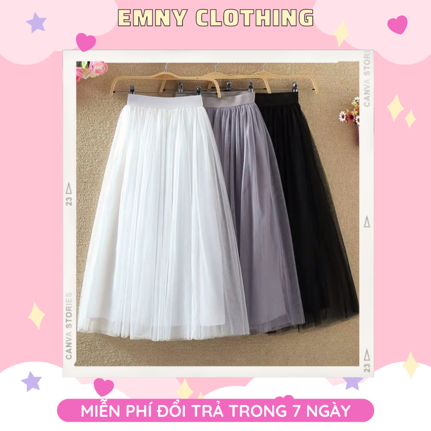 [GIẢM GIÁ HCM] Chân Váy Nữ Xinh TUTU 2 lớp EMNY ES10,váy lưới dập ly mặc đi chơi siêu xinh