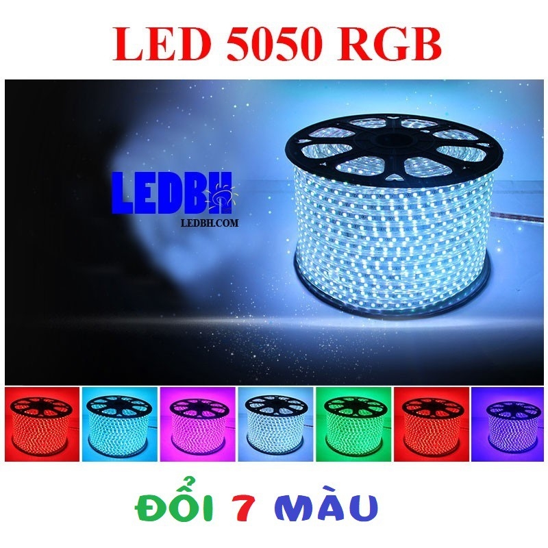 LED dây nháy đổi 7 màu 5050 RGB 220V (5/10 mét) chưa kèm nguồn điều khiển