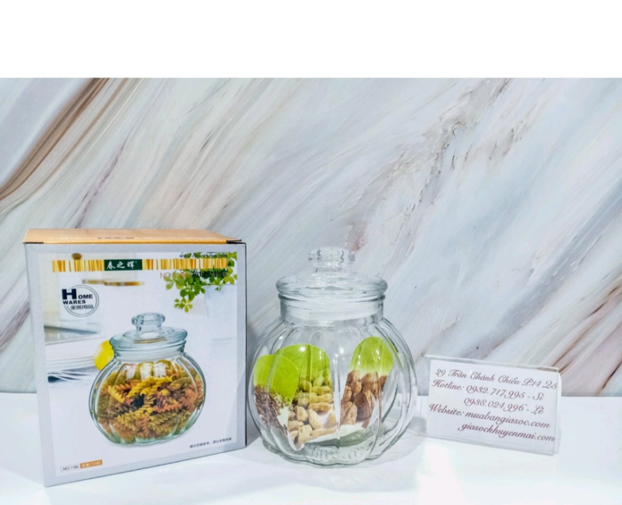 Hủ thủy tinh hình bí ngô 750ml 1300ml - hủ thủy tinh đa năng