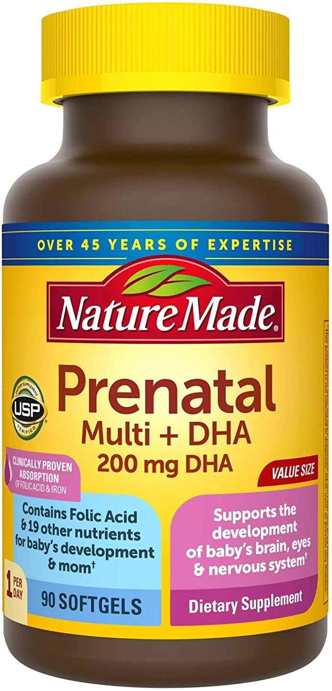 Viên uống bà bầu nature made – prenatal multi +dha 90 viên