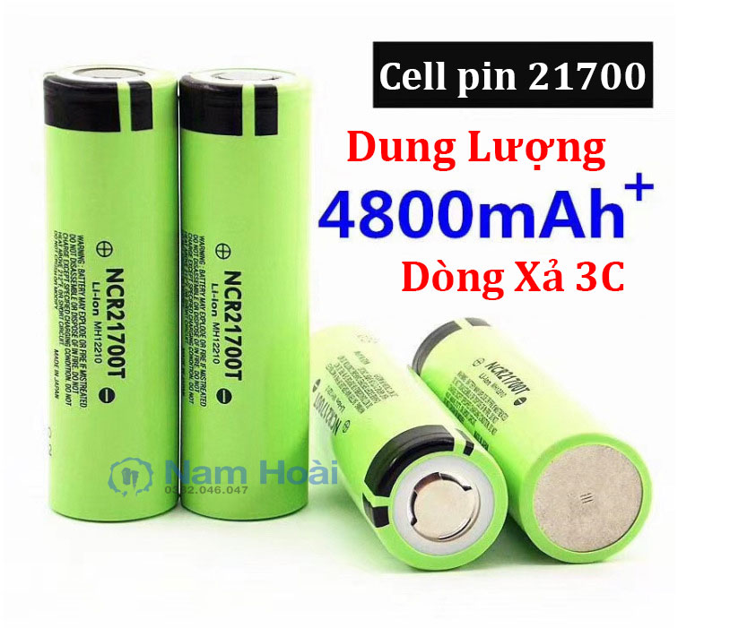 Cell pin 21700 panasonic li-ion 3.7v 4800mah 3c - xả 15a
