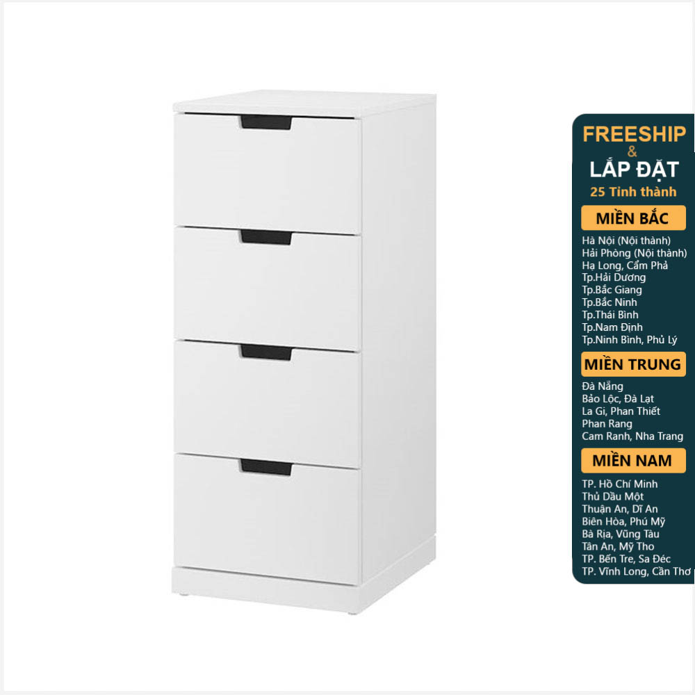 [Freeship Toàn quốc] BANALDO, Tủ đựng đồ lưu trữ 4 ngăn kéo DRA_011, 40x47x98cm, sản xuất bởi Scandi Home