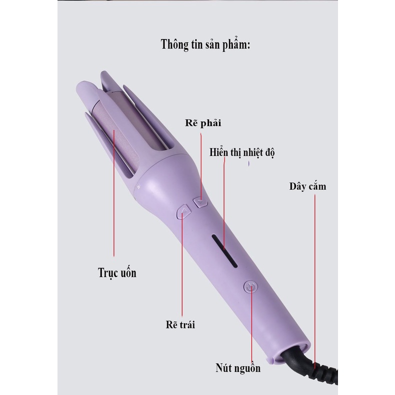 Máy uốn tóc trục xoay tự động làm xoăn tóc - đa mức niệt cao cấp