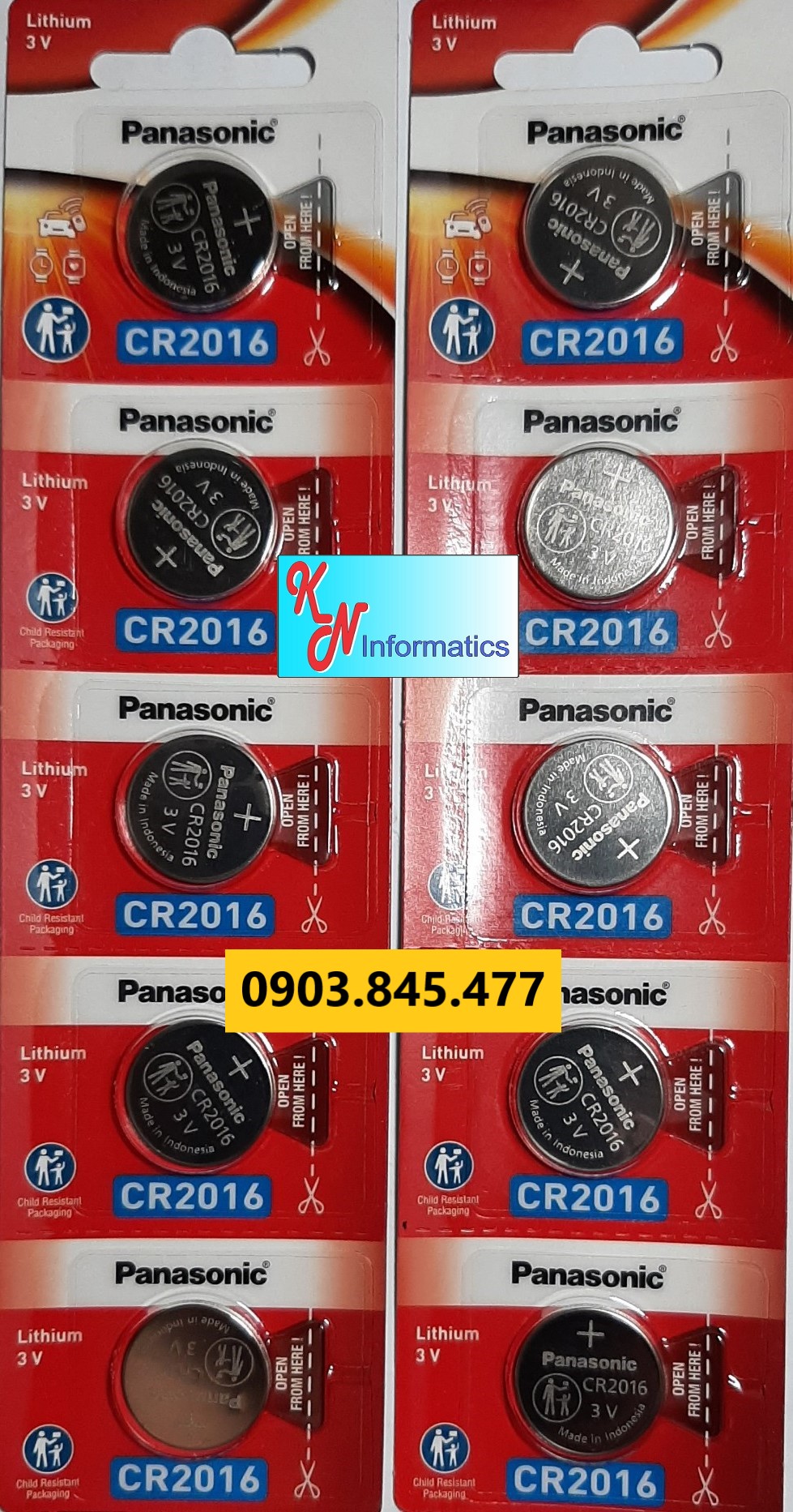 10 viên pin cr-2016 panasonic - - hàng chính hãng - made in indonesia.