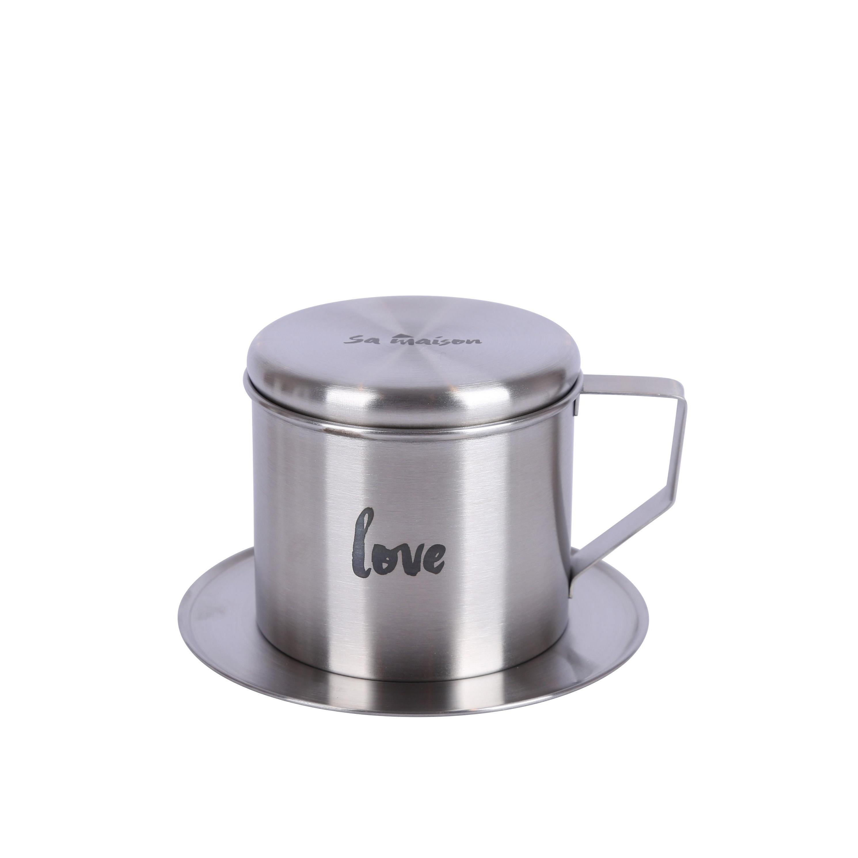 Phin café Sa Maison Love, chất liệu inox không gỉ