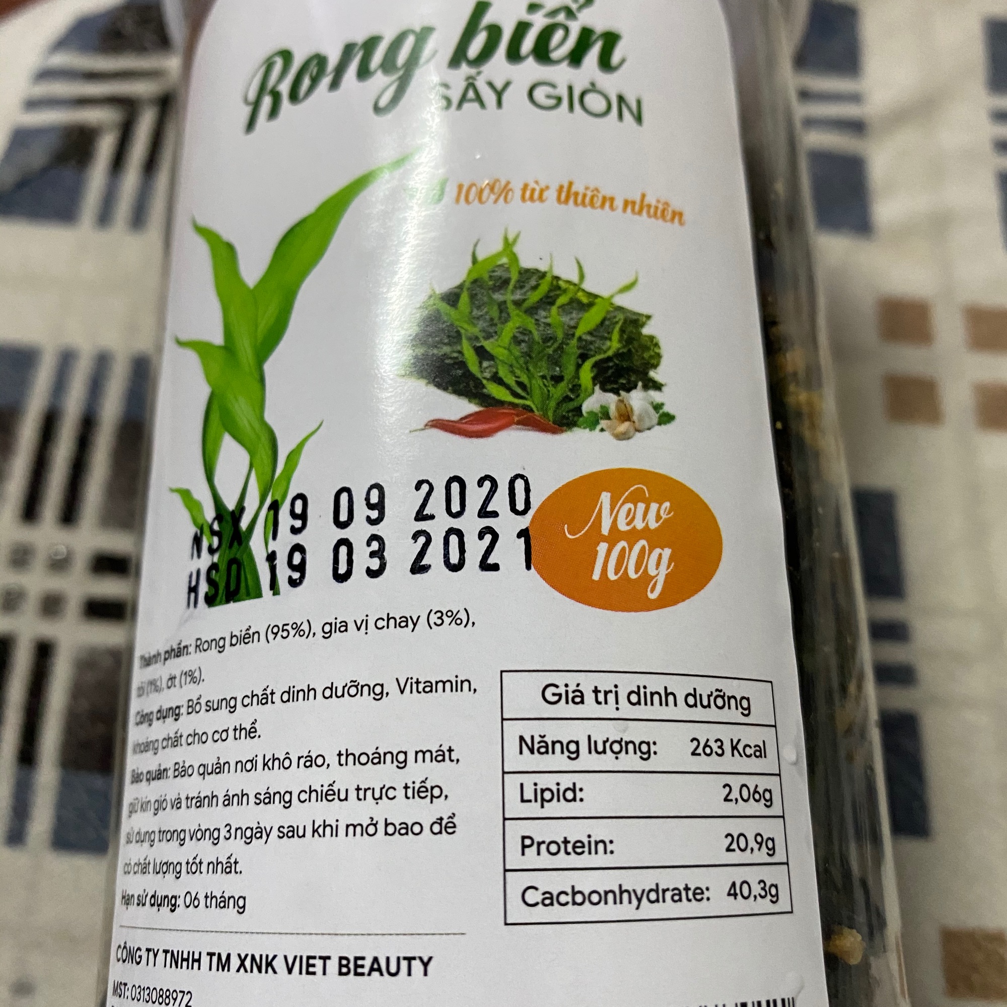 [HCM]Rong biển sấy tỏi chay HOA NGHIÊM