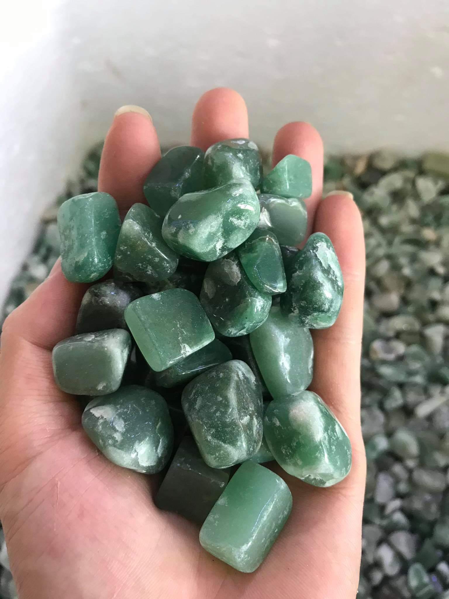 [Khuyến mãi SỐC] Đá Vụn Phong Thủy Tự Nhiên đã mài bóng- Size từ 9-12mm Không Lỗ - Dùng trang trí bể cá, bàn làm việc, làm cây Bon Sai