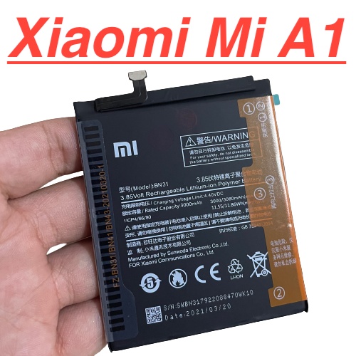 Pin zin chính hãng xiaomi mi a1 mã bn31 dung lượng 3080mah battery linh kiện thay thế