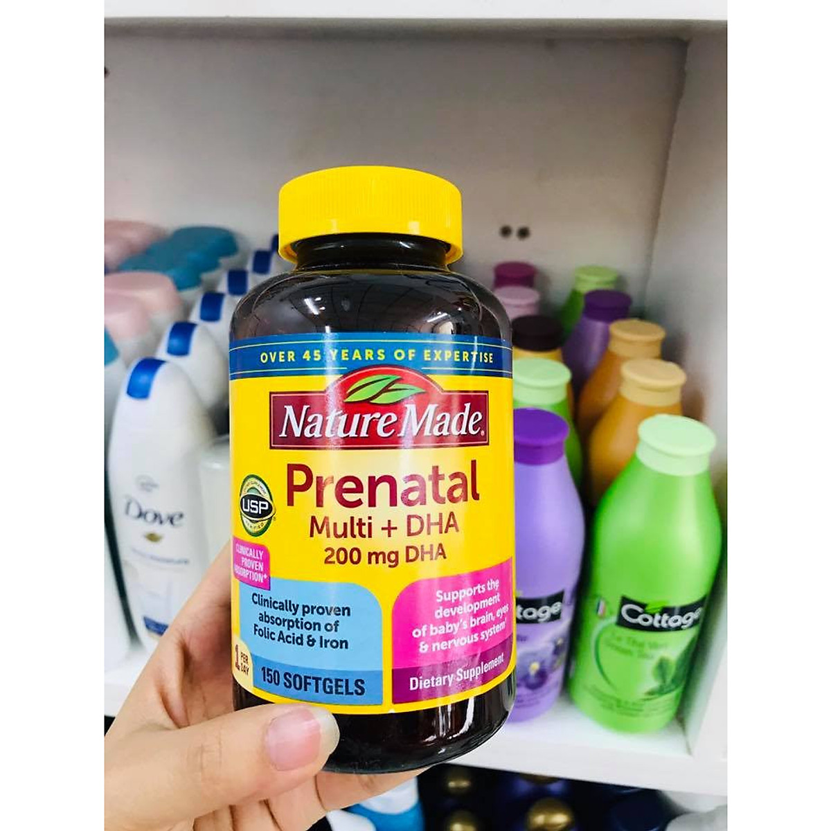 Vitamin tổng hợp cho bà bầu nature made prenatal multi dha, 150 viên - mẫu 2020