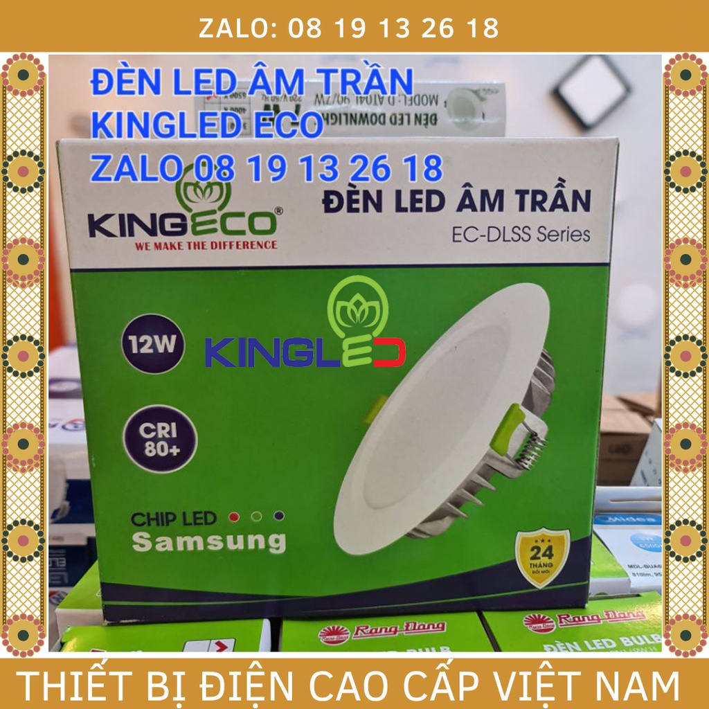 Đèn led âm trần kingled kingeco 7w, 9w, 12w, kingeco downlight, nhôm đúc nguyên khối, bảo hành 2 năm.