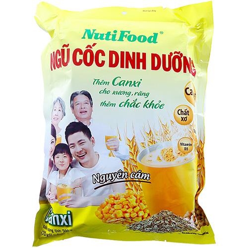Ngũ cốc dinh dưỡng NutiFood Nguyên cám bổ sung Canxi bịch 500g