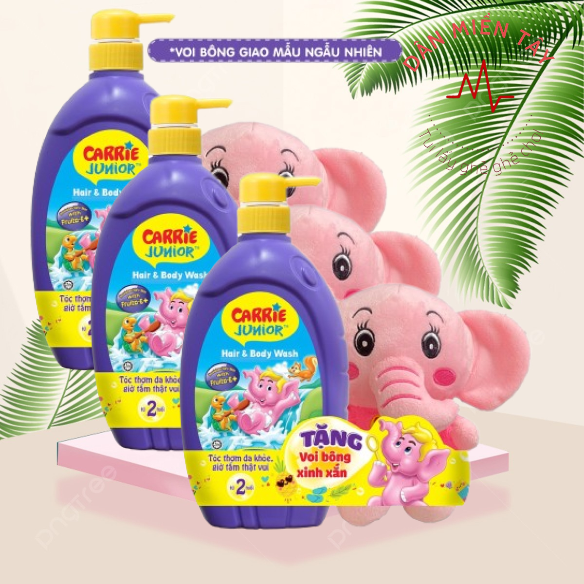Tắm gội em bé carrie junior 700g + thú bông